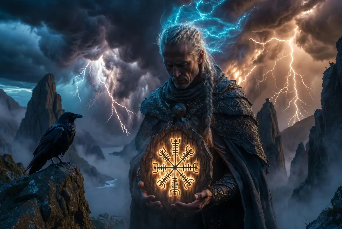 Vegvísir símbolo de guía espiritual vikinga